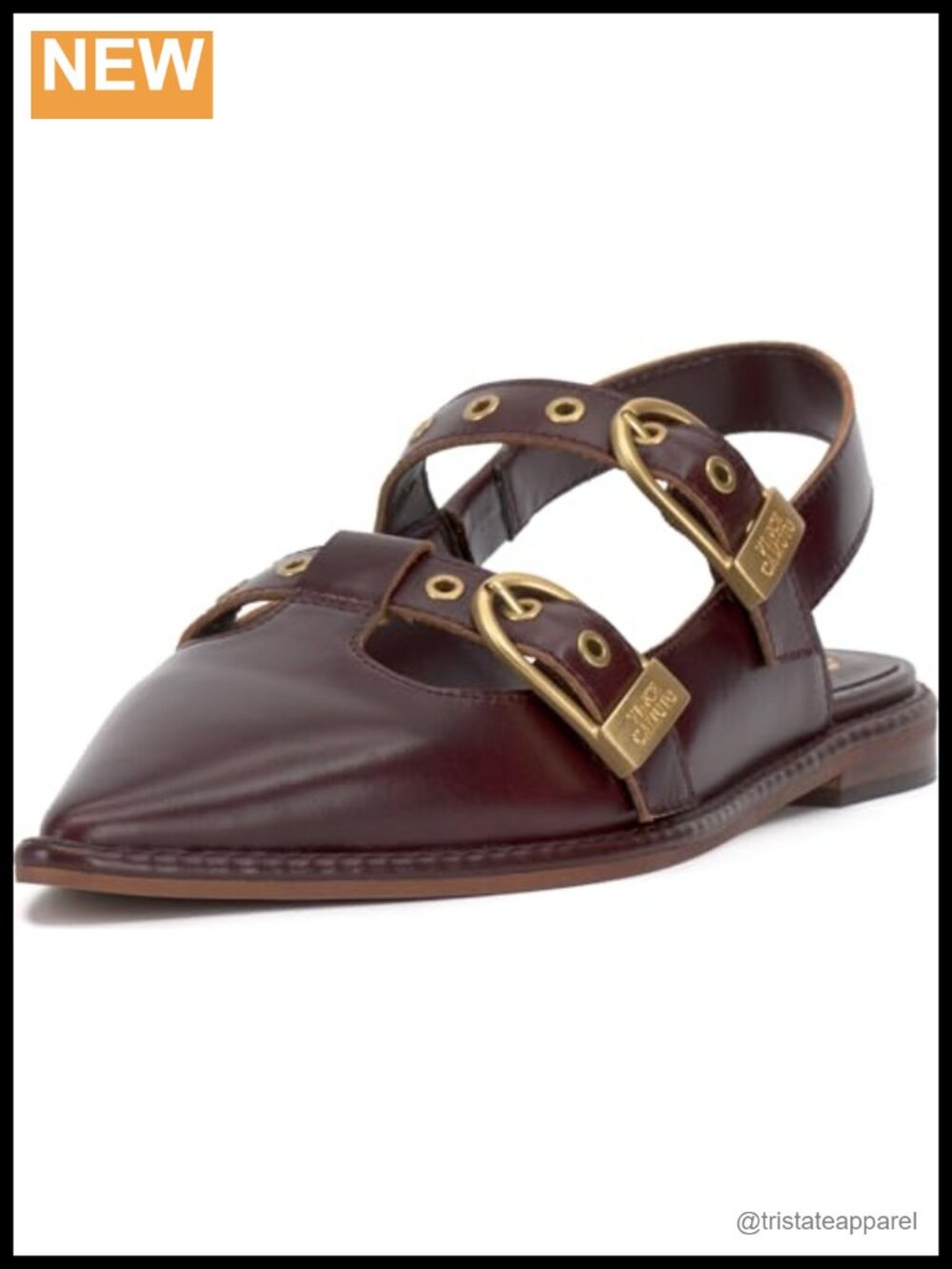 Vince Camuto Faye Leather Pointed Toe Mule Buckle Slingback Dress Shoe